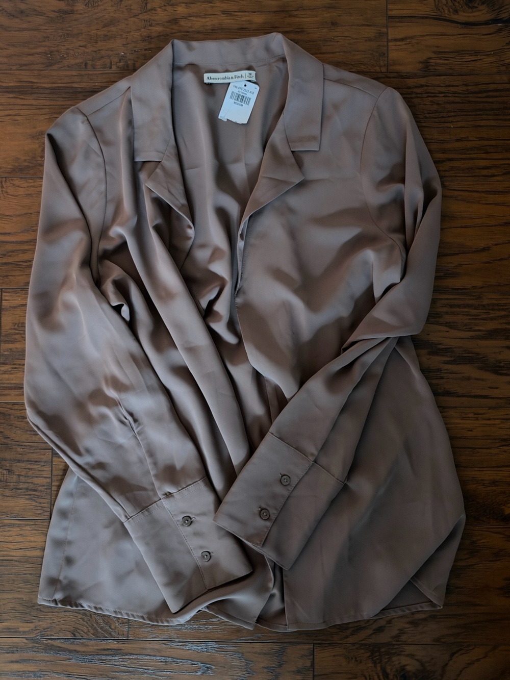Abercrombie & Fitch Taupe Satin-Look Women's Blazer